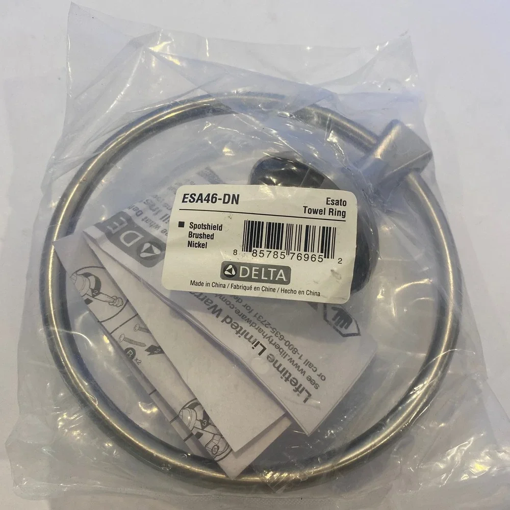 Delta Towel Ring  Brushed Nickel New‎ Esato ESA46-DN Spotshield Modern New